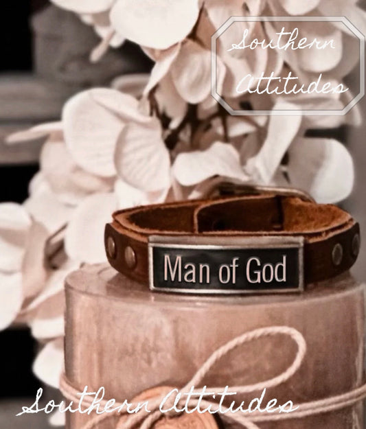 Man of God Leather Bracelet