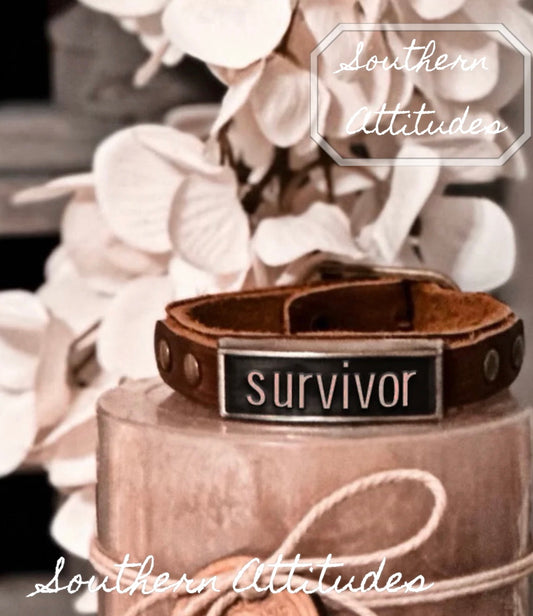 Leather Wristlet:  Survivorr