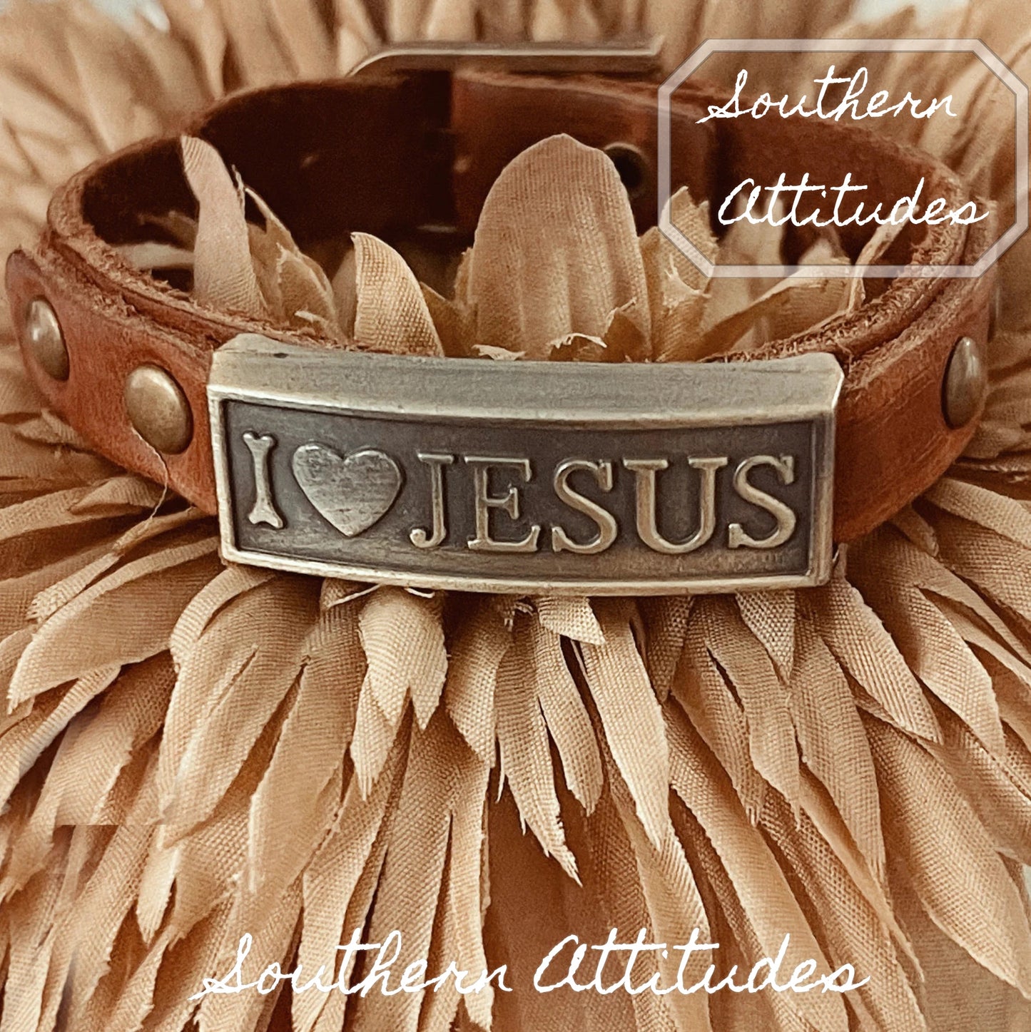 Leather Wristlet: I ❤️ Jesus